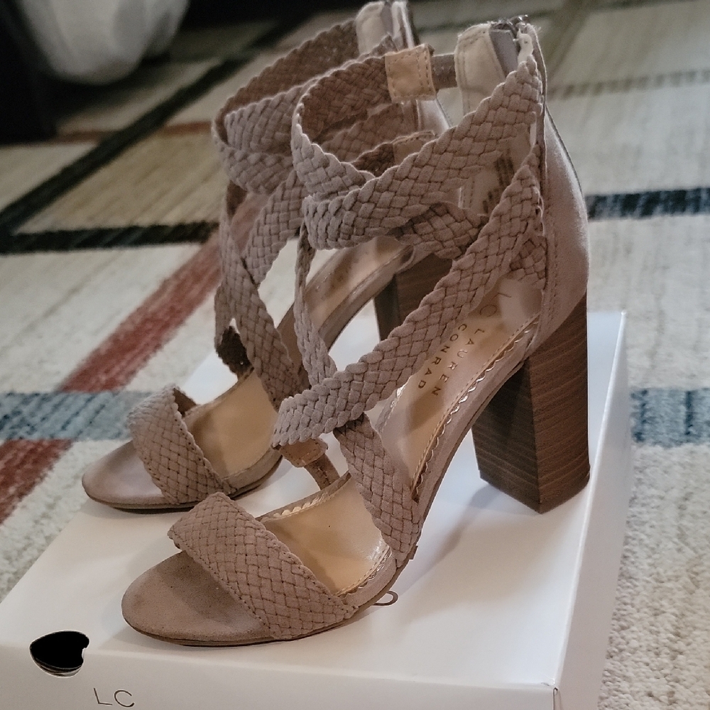 Taupe Braided Heeled Sandals